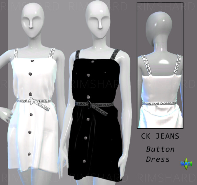 Sims 4 JEANS Button Dress at Rimshard Shop