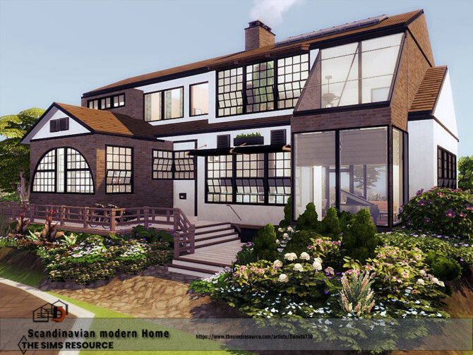 Sims 4 Scandinavian modern home by Danuta720 at TSR