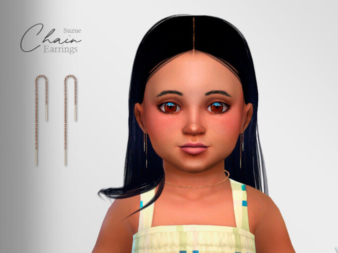 Sims 4 Chain Earrings Toddler by Suzue at TSR