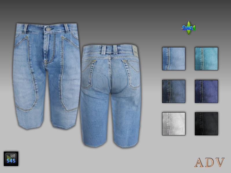 Denim shorts and t-shirts for males at Arte Della Vita » Sims 4 Updates