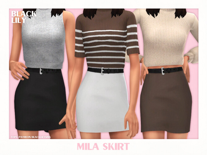 Sims 4 Mila Skirt by Black Lily at TSR