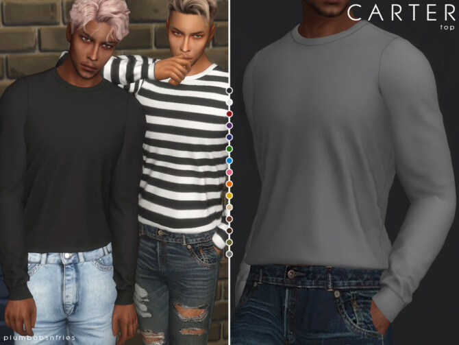 Sims 4 CARTER top by Plumbobs n Fries at TSR