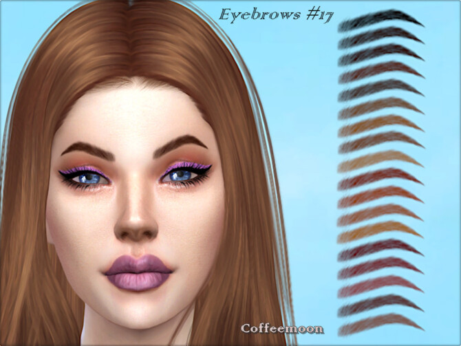 Sims 4 Thin tousled eyebrows by coffeemoon at TSR