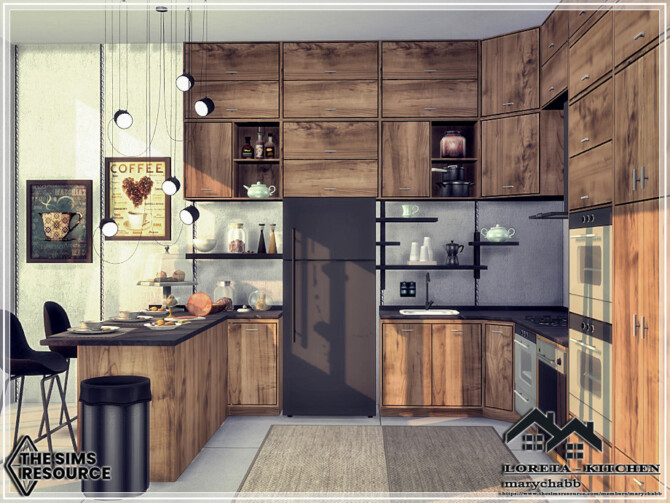 Sims 4 LORETA Kitchen by marychabb at TSR