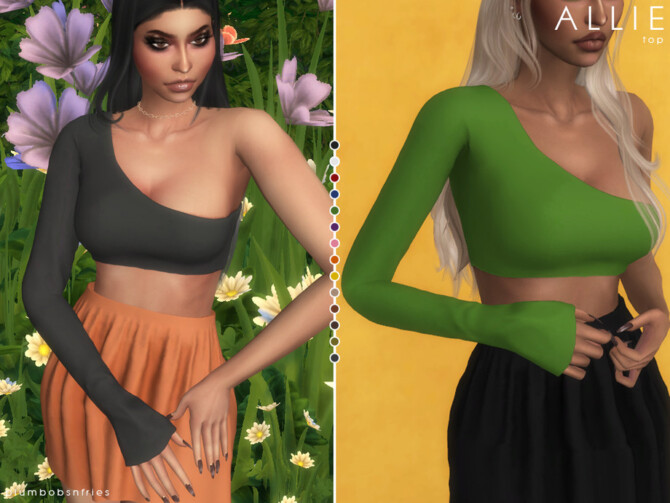 Sims 4 ALLIE top by Plumbobs n Fries at TSR