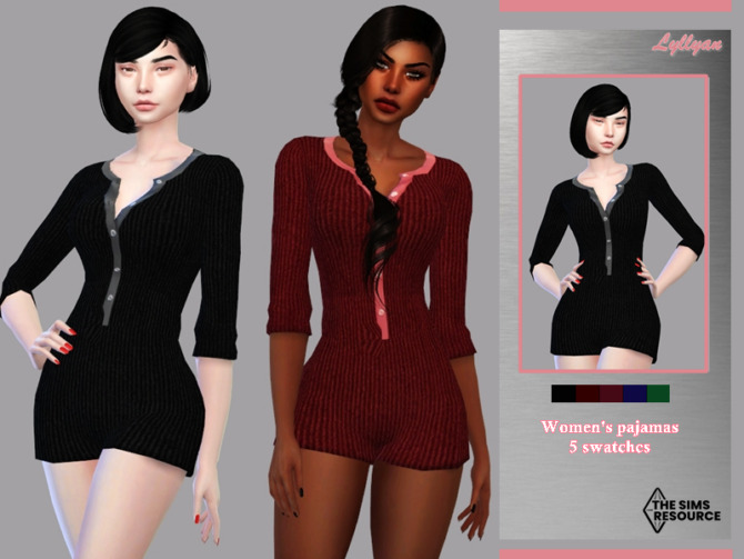 Sims 4 Womens pajamas Luanna by LYLLYAN at TSR