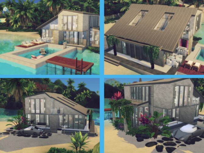 Sims 4 Modern Ocean Home by GenkaiHaretsu at TSR