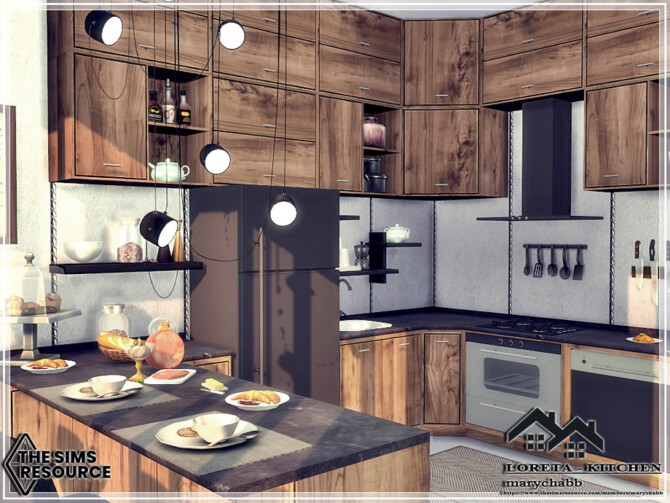 Sims 4 LORETA Kitchen by marychabb at TSR