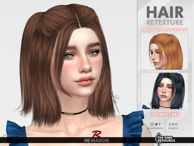 Sims 4 Abbey Hair Retexture by remaron at TSR