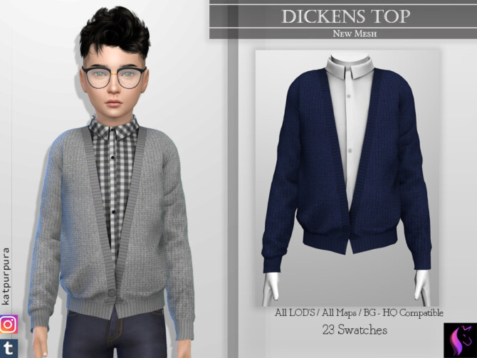 Sims 4 Dickens Top by KaTPurpura at TSR