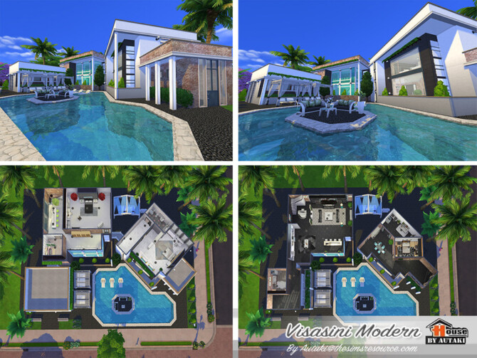 Sims 4 Visasini Modern house by autaki at TSR