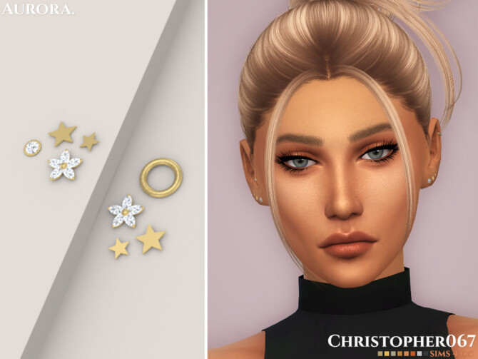 Sims 4 Aurora Earrings by Christopher067 at TSR