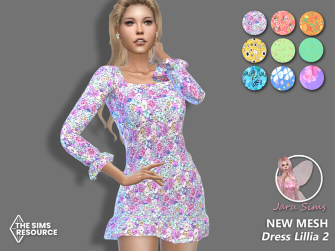 Sims 4 Dress Lillia 2 by Jaru Sims at TSR