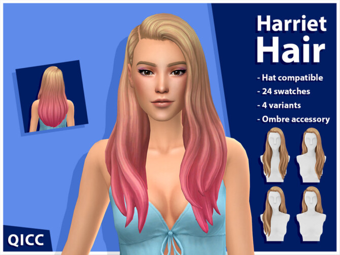 Sims 4 Harriet Hair Set by qicc at TSR