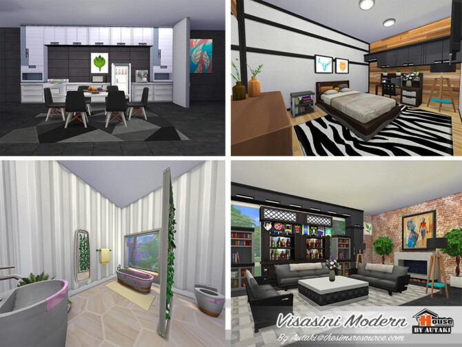Sims 4 Visasini Modern house by autaki at TSR