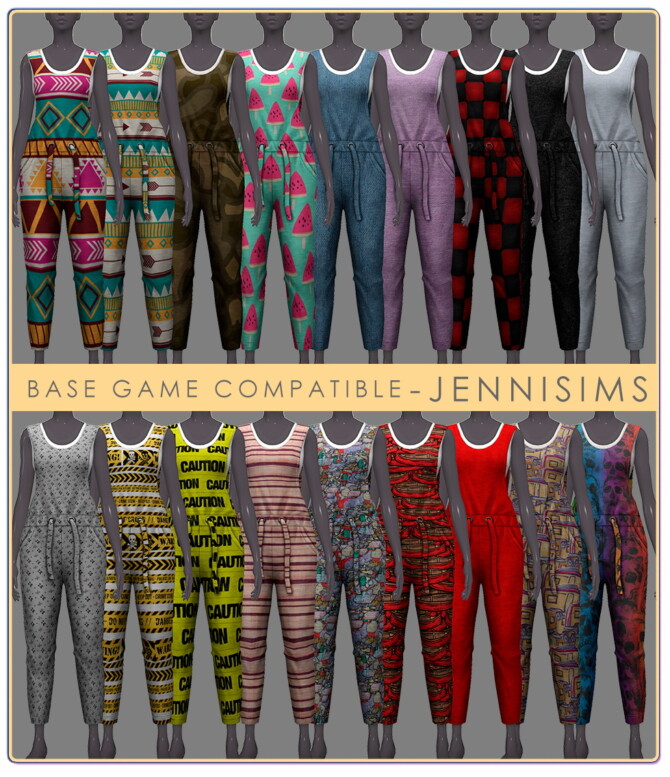 Sims 4 Jumpsuit BASE GAME COMPATIBLE at Jenni Sims