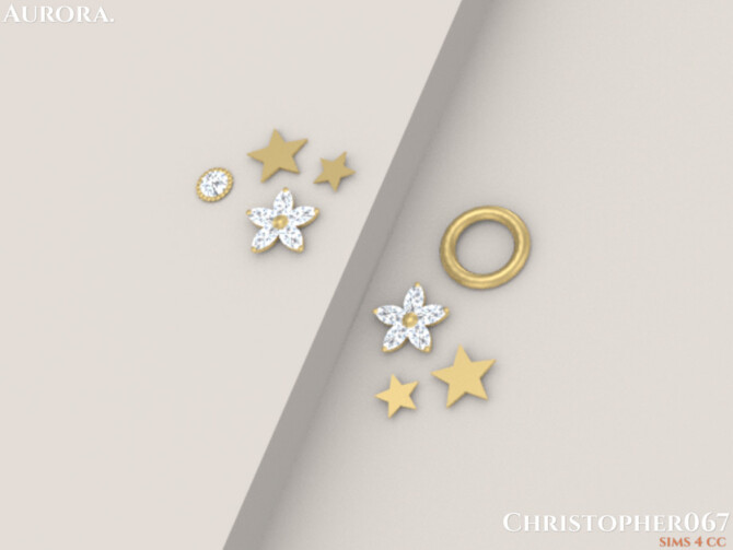 Sims 4 Aurora Earrings by Christopher067 at TSR