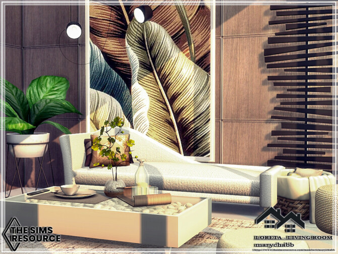 Sims 4 LORETA Living Room by marychabb at TSR
