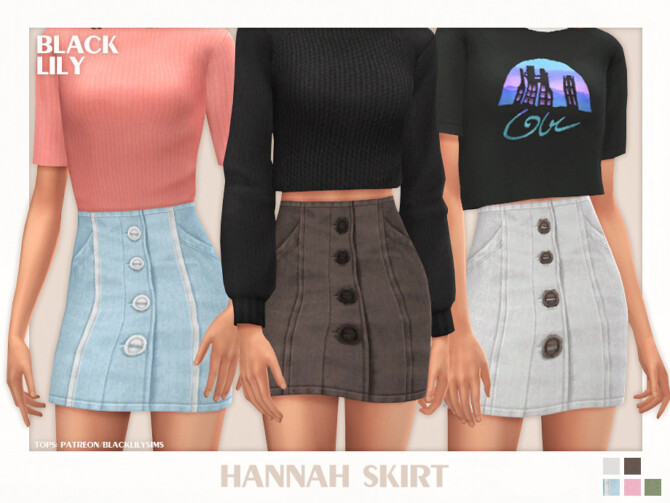 Sims 4 Hannah Skirt by Black Lily at TSR