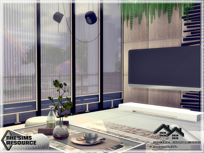 Sims 4 LORETA Living Room by marychabb at TSR