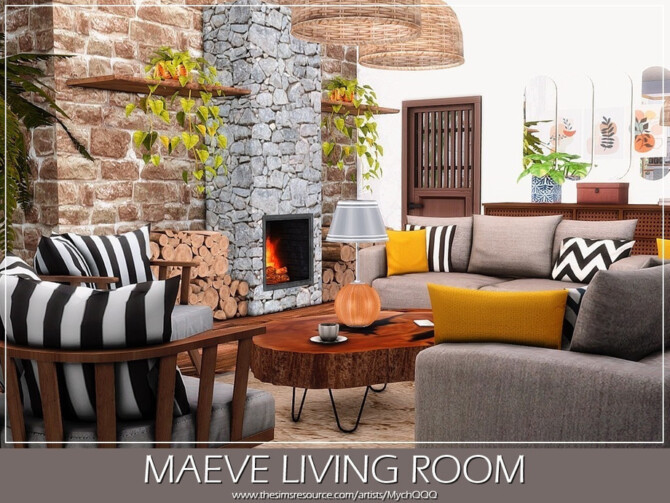 Sims 4 Maeve Living Room by MychQQQ at TSR