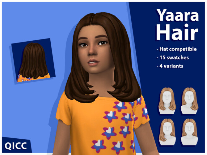 Sims 4 Yaara Hair Set Kids by qicc at TSR