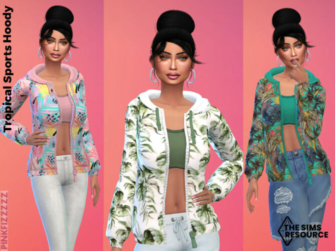 Sims 4 Tropical Sports Hoody by Pinkfizzzzz at TSR