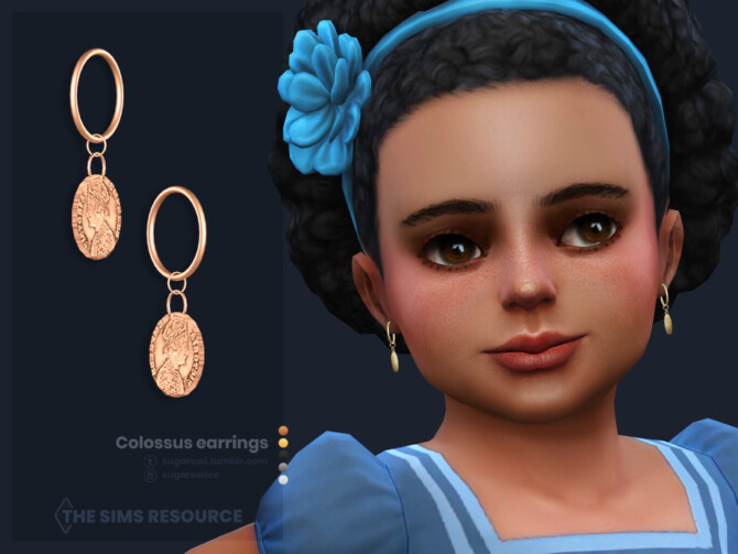 Sims 4 Colossus earrings | Toddlers version by sugar owl at TSR