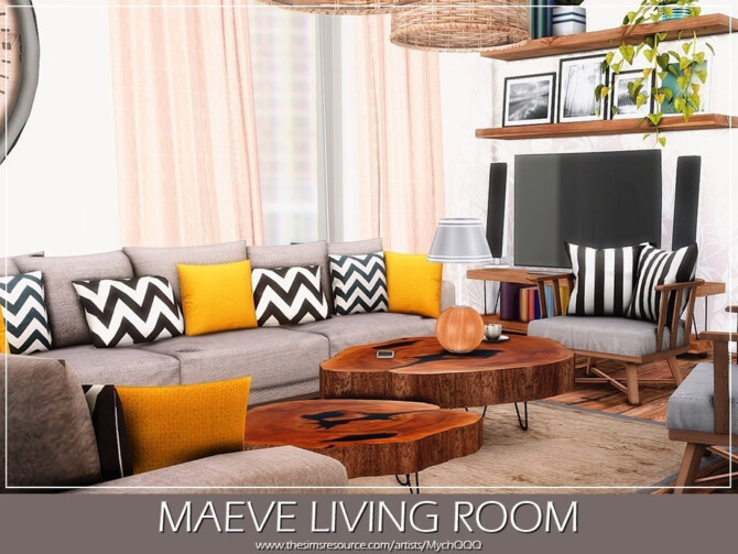 Sims 4 Maeve Living Room by MychQQQ at TSR