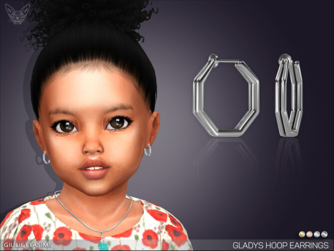 Sims 4 Gladys Hoop Earrings For Toddlers by feyona at TSR