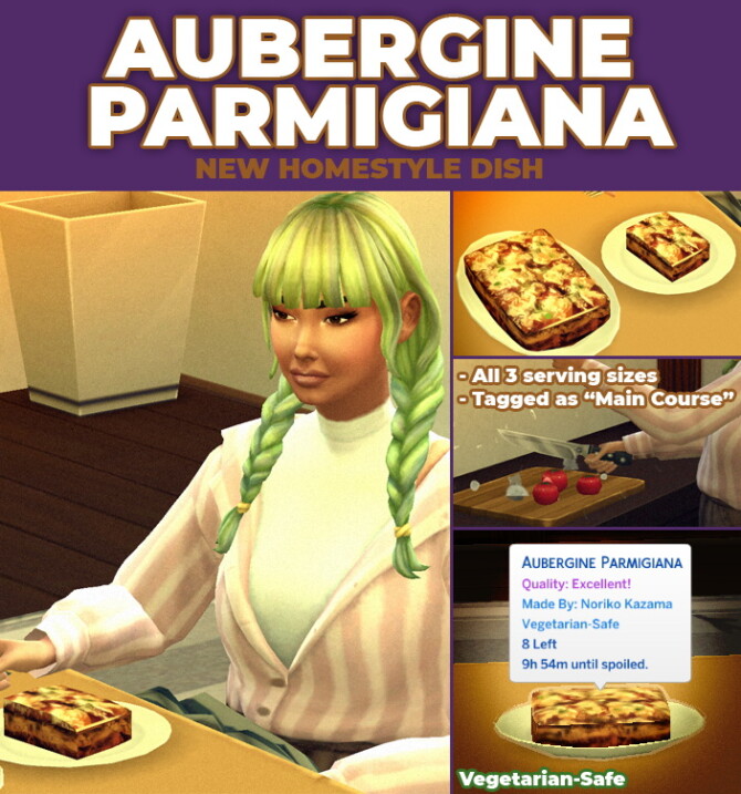Sims 4 Aubergine Parmigiana Custom Recipe at Mod The Sims 4