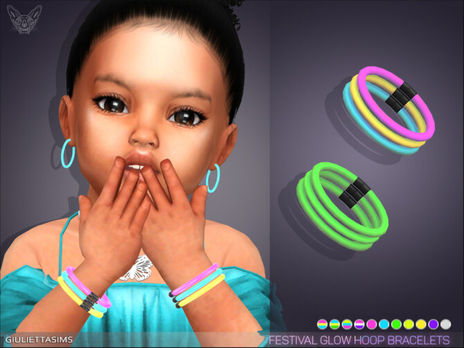 Sims 4 Glow Festival Bracelets For Toddlers by feyona at TSR