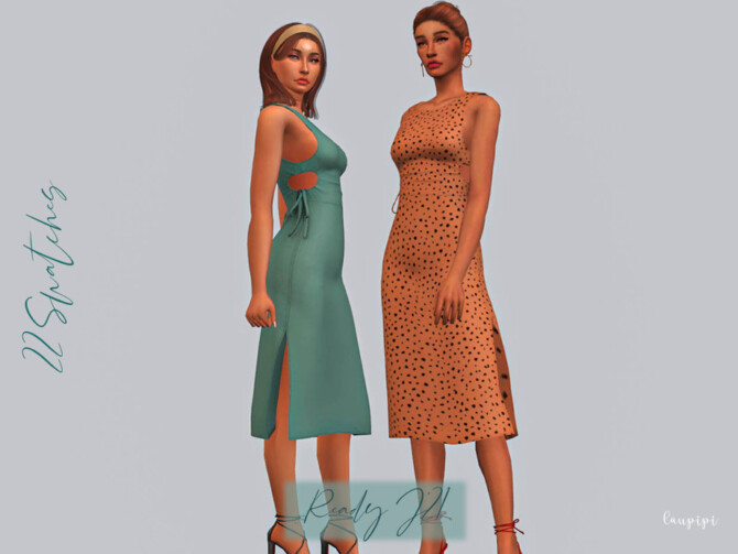 Sims 4 Midi Dress DR 425 by laupipi at TSR