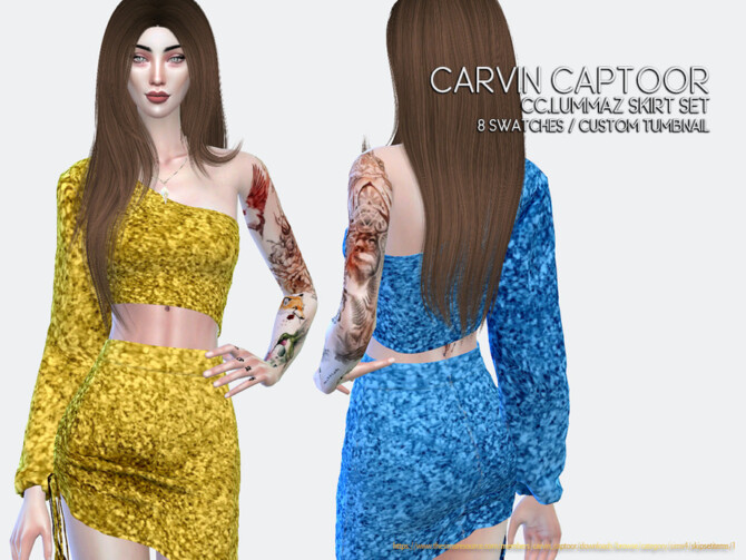Sims 4 Lummaz Skirt Set by carvin captoor at TSR