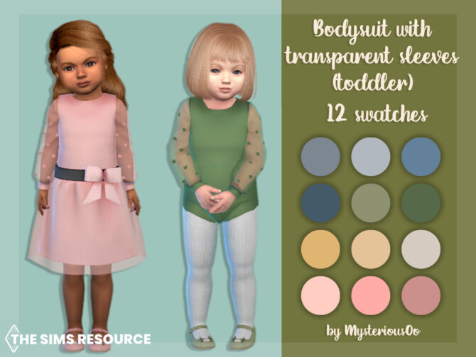 Sims 4 Bodysuit with transparent sleeves Toddler by MysteriousOo at TSR