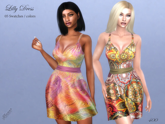 Sims 4 Lilly Dress 2 by pizazz at TSR