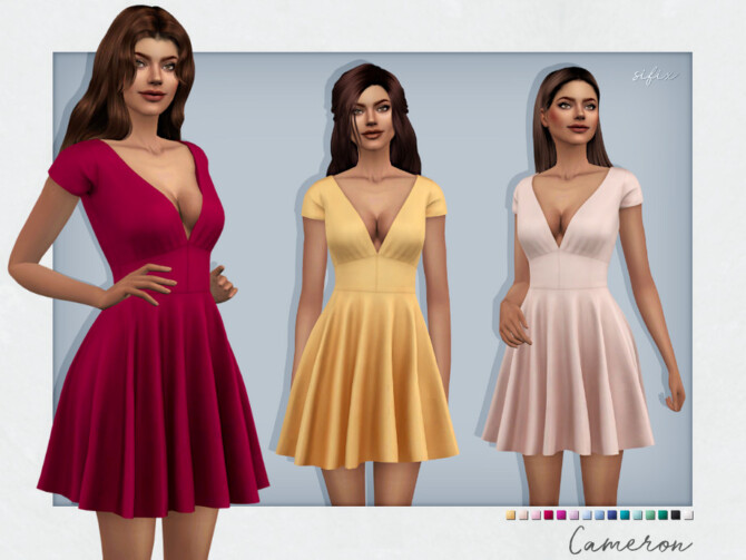 Sims 4 Cameron Dress by Sifix at TSR