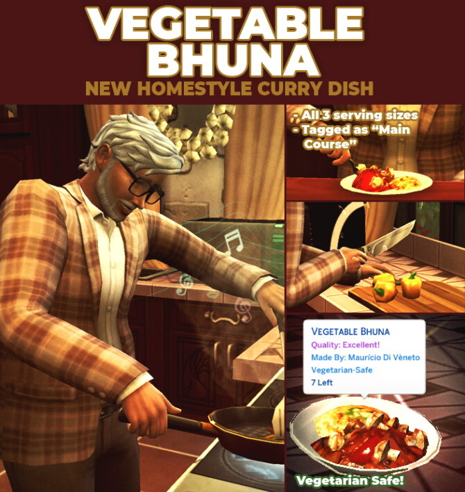 Sims 4 Vegetable Bhuna Custom Recipe at Mod The Sims 4