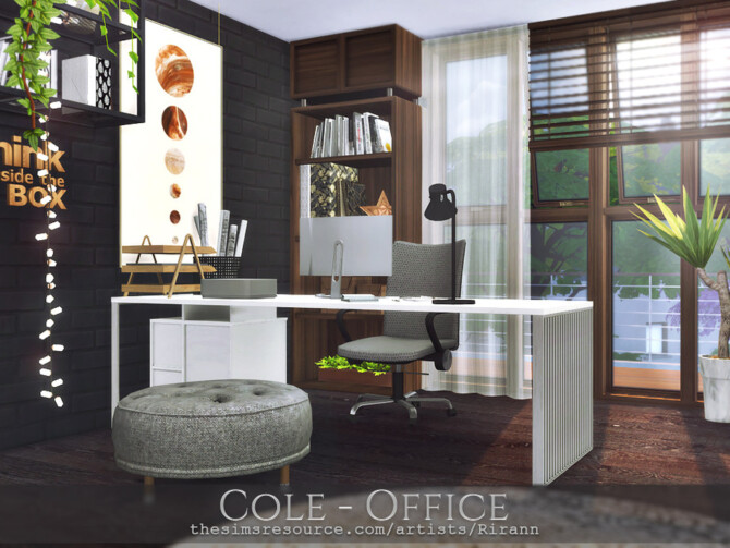 Sims 4 Cole Office by Rirann at TSR