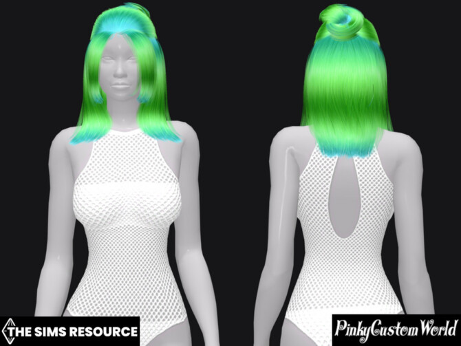 Sims 4 Fantasy recolor of JavaSims Kaitlyn hair by PinkyCustomWorld at TSR