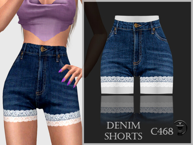 Sims 4 Denim Shorts C468 by turksimmer at TSR