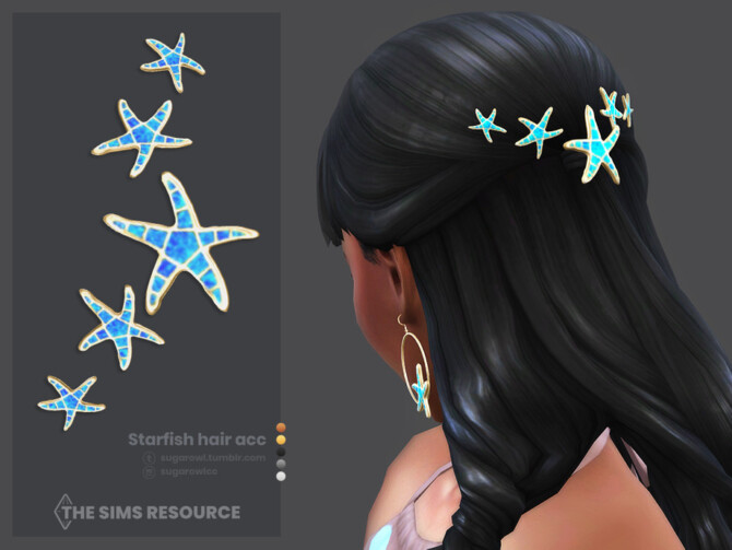 Sims 4 Starfish hair acc | Kids version by sugar owl at TSR