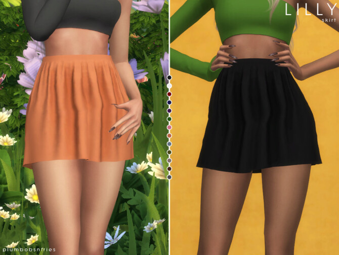 Sims 4 LILLY skirt by Plumbobs n Fries at TSR