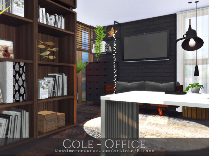 Sims 4 Cole Office by Rirann at TSR