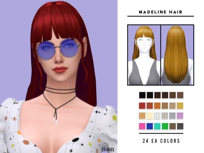 Sims 4 Madeline Hair by OranosTR at TSR