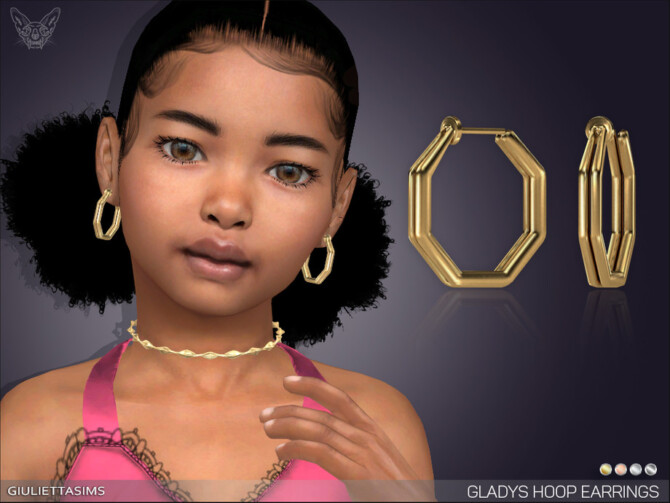 Sims 4 Gladys Hoop Earrings For Kids by feyona at TSR