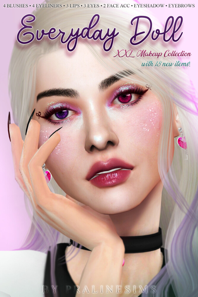 Sims 4 EVERYDAY DOLL Makeup Collection at Praline Sims