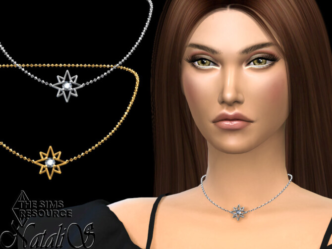 Sims 4 Starry short chain necklace by NataliS at TSR