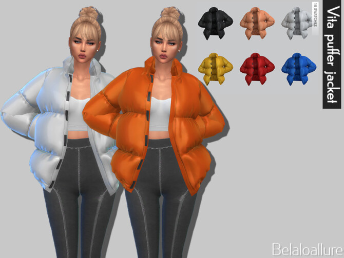 Sims 4 Vita puffer jacket by Belaloallure at TSR