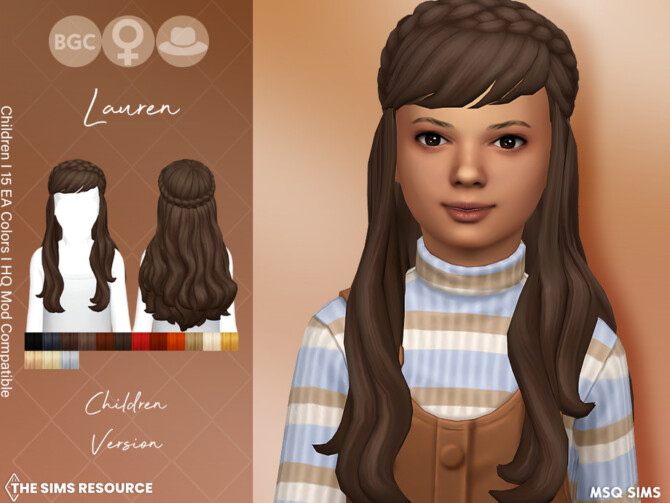 Sims 4 Lauren Hair Children by MSQSIMS at TSR